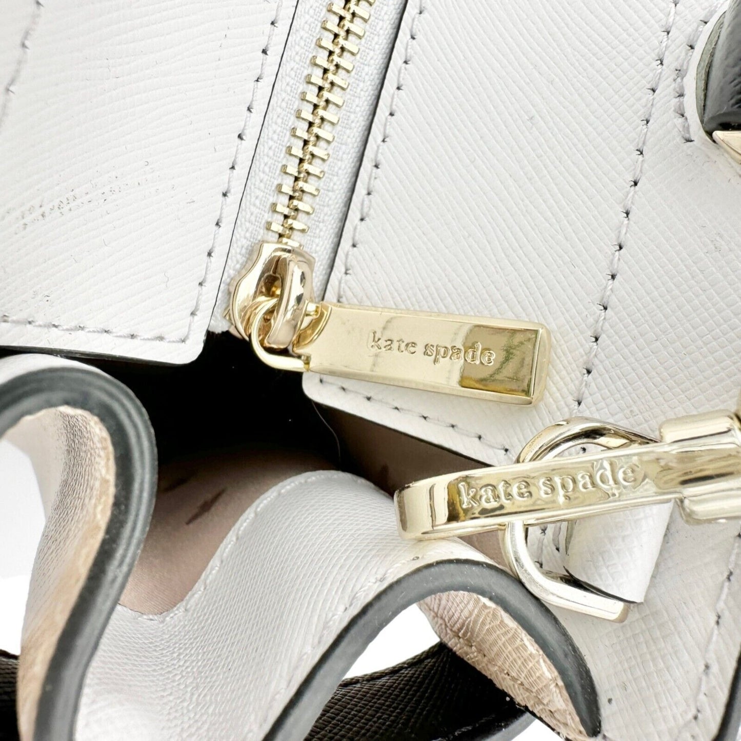 Kate Spade Handbag with Crossbody Strap Muted Pink White Black NEW