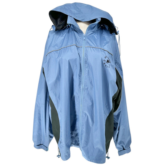 Bar Harbor Maine 3XL Blue Windbreaker Jacket Removable Hood Zip Front Pockets