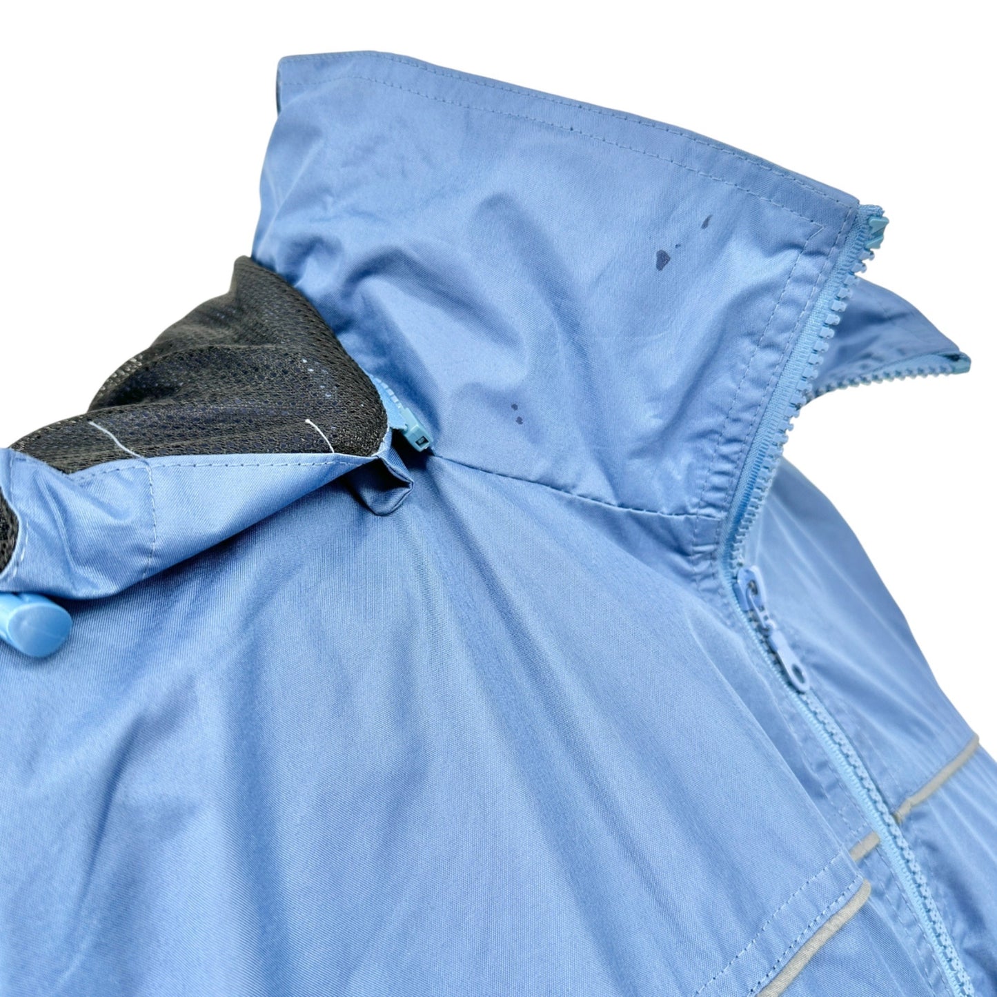Bar Harbor Maine 3XL Blue Windbreaker Jacket Removable Hood Zip Front Pockets