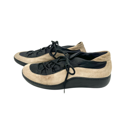 Fruit Womens Sneakers Size 39 Tan and Black Suede Lace Up Italy Made Lightweight