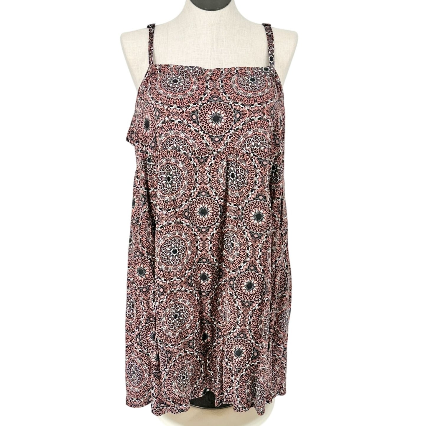 Torrid 2 Mini Challis Sundress Womens 18-20 Black Multi Side Pockets Lightweight