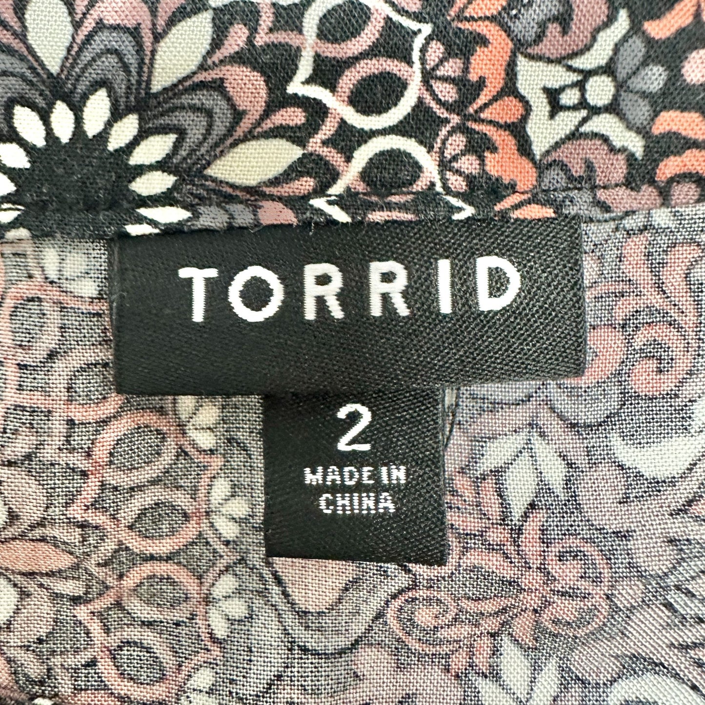 Torrid 2 Mini Challis Sundress Womens 18-20 Black Multi Side Pockets Lightweight