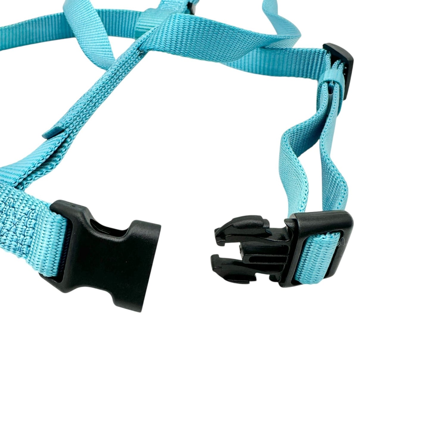 Top Paw Adjustable Dog Harness Aquamarine Nylon Strap With Quick-Release Buckles