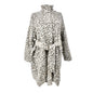 Old Navy Maternity Coat Women's XL Gray Leopard Print Zip and Waist Tie Closure