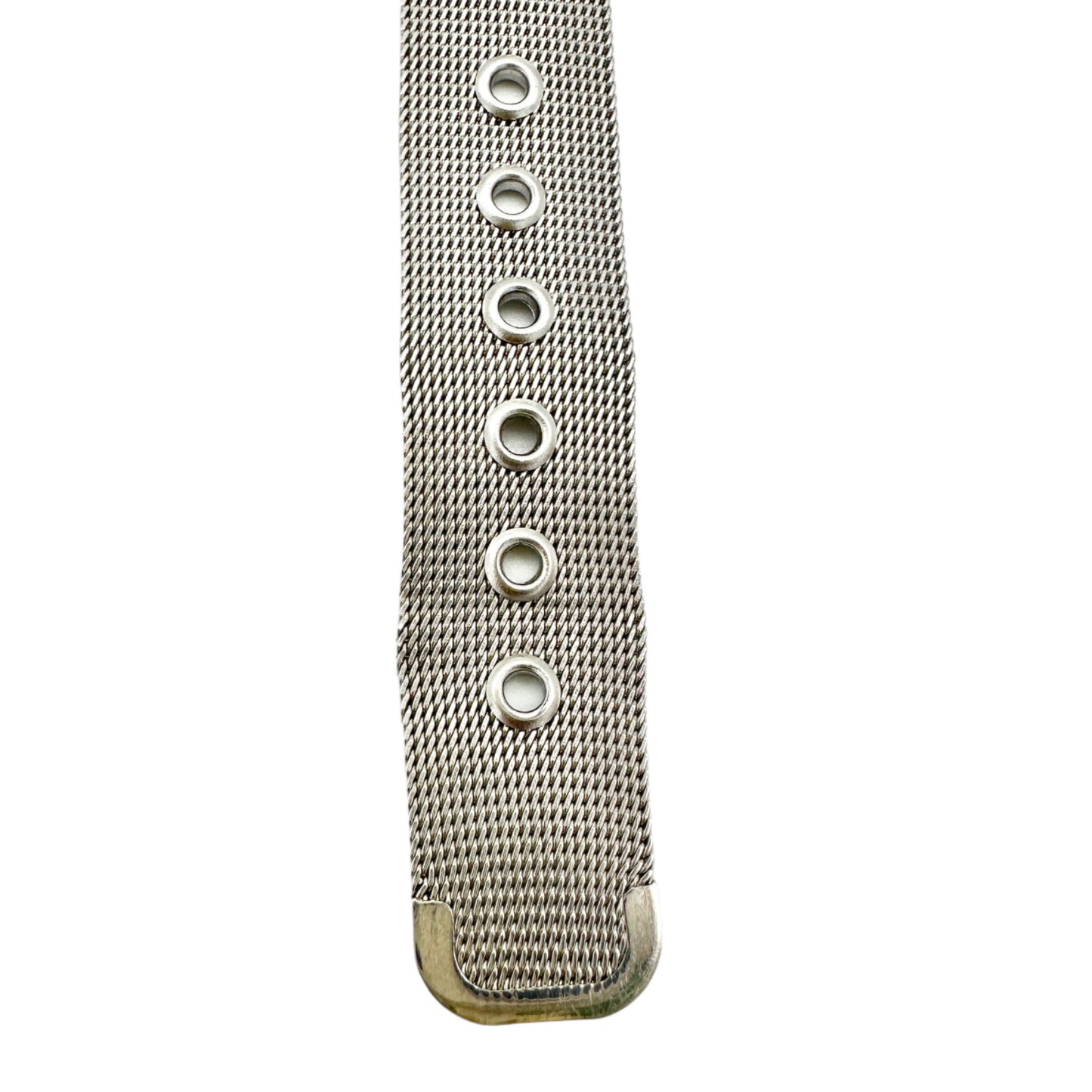Disney Mickey Mouse Watch Stainless Steel Silver Metal Mesh Buckle Strap