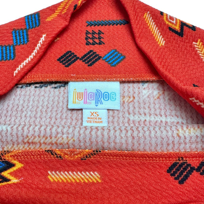 LuLaRoe Cassie Skirt XS Orange Southwestern Tribal Look Pencil Skirt NWT