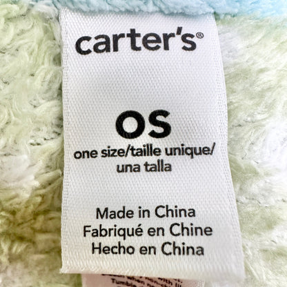 Carters Blanket One Size 40 x 30 Green Polka Dot Blue Elephant