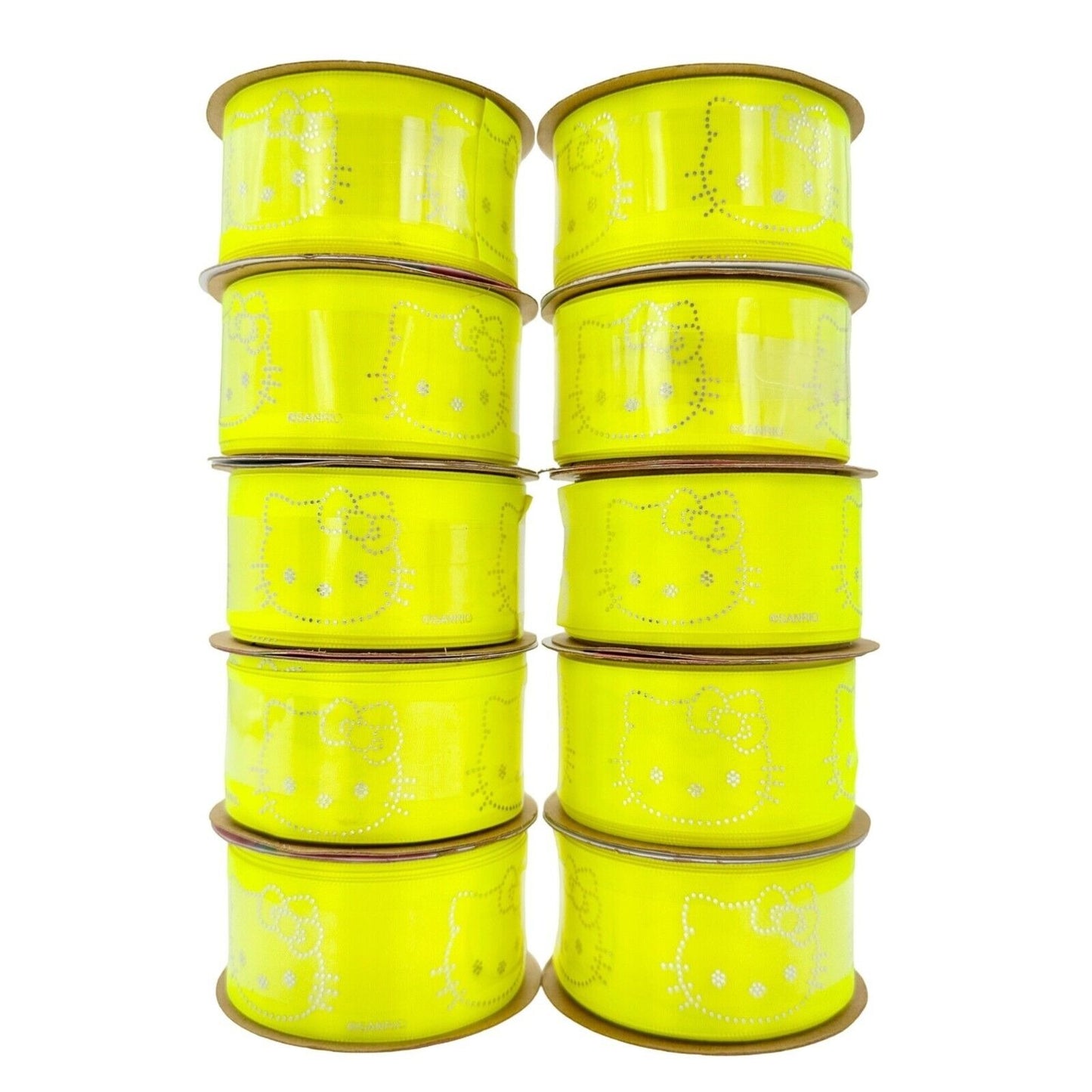 Offray Lot of 10 Spools Ribbon 1.5 inch x 9 feet Yellow Hello Kitty New