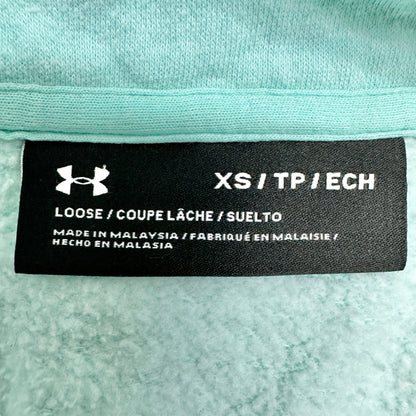 Under Armour 1/2 Zip Sweatshirt Womens XS Light Blue Loose Kangaroo Pocket
