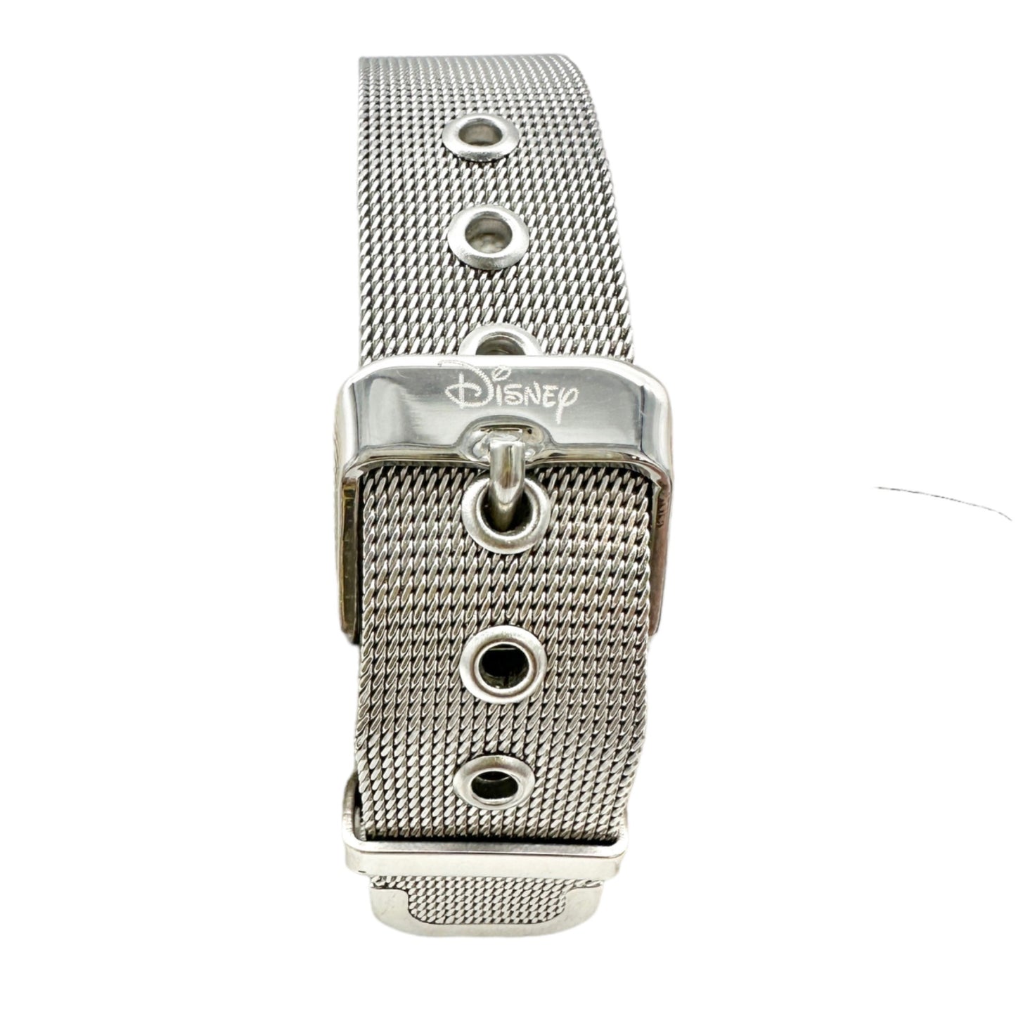 Disney Mickey Mouse Watch Stainless Steel Silver Metal Mesh Buckle Strap
