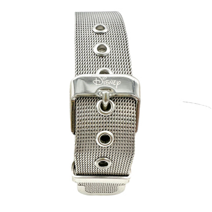 Disney Mickey Mouse Watch Stainless Steel Silver Metal Mesh Buckle Strap