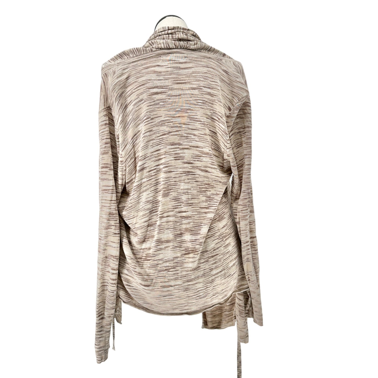Venue Open Front Sweater Womens XL Brown Tan Long Sleeve Cinch Sides EUC