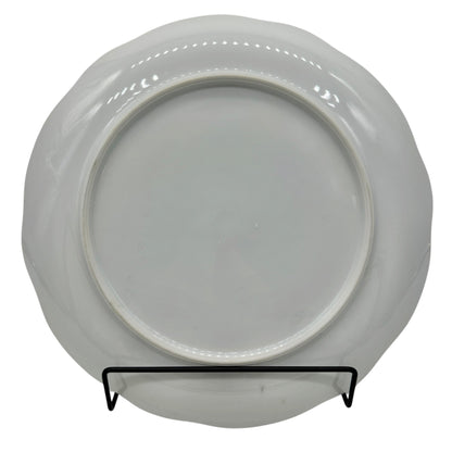 White Ceramic Scalloped Edge Dinner Plate 10 Inch Diameter Classic Simple Design