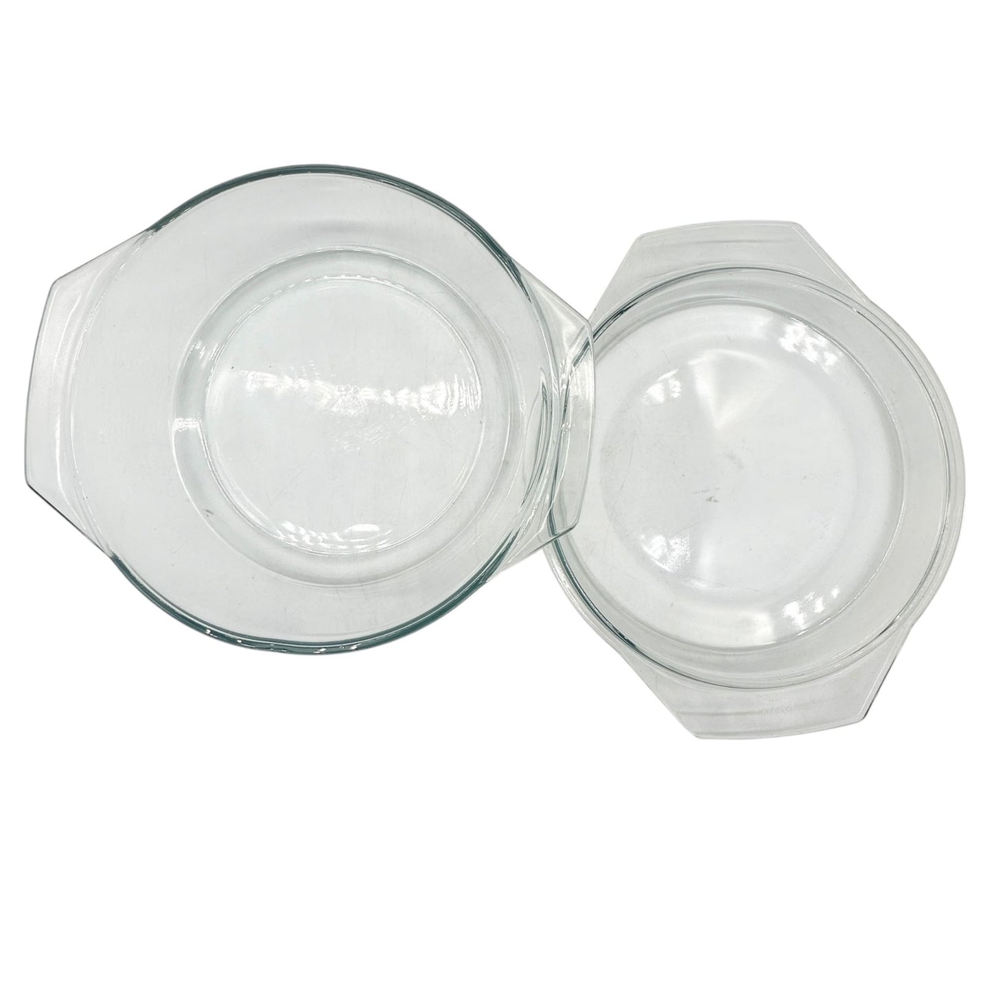 Clear Glass Round Baking Dish With Lid 8.5 Inch Diameter Durable Bakeware