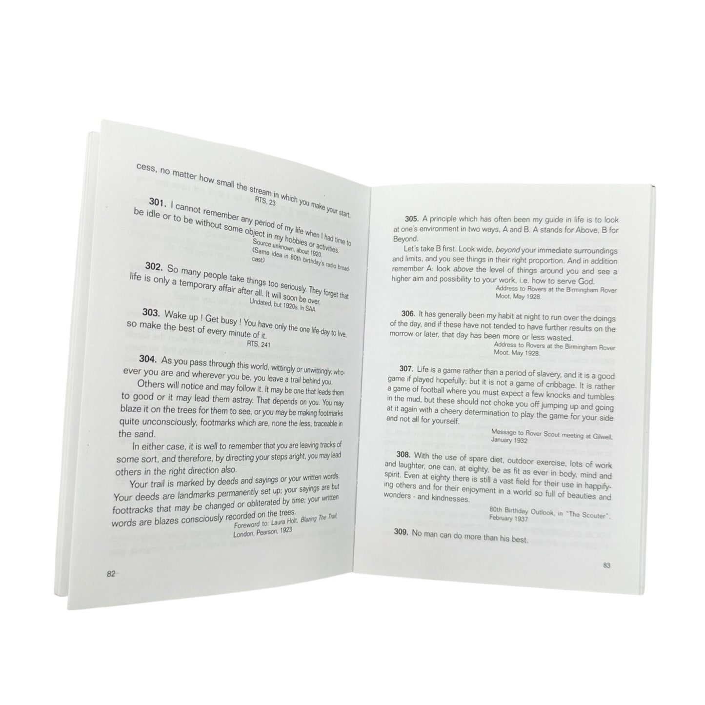 Footsteps Of The Founder The Baden Powell Quotations Book 2002 Edition Scouts