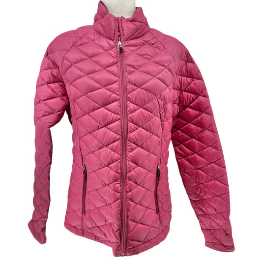 Free Country Quilted Puffer Jacket Womens M Pink Lightweight Packable with Sack