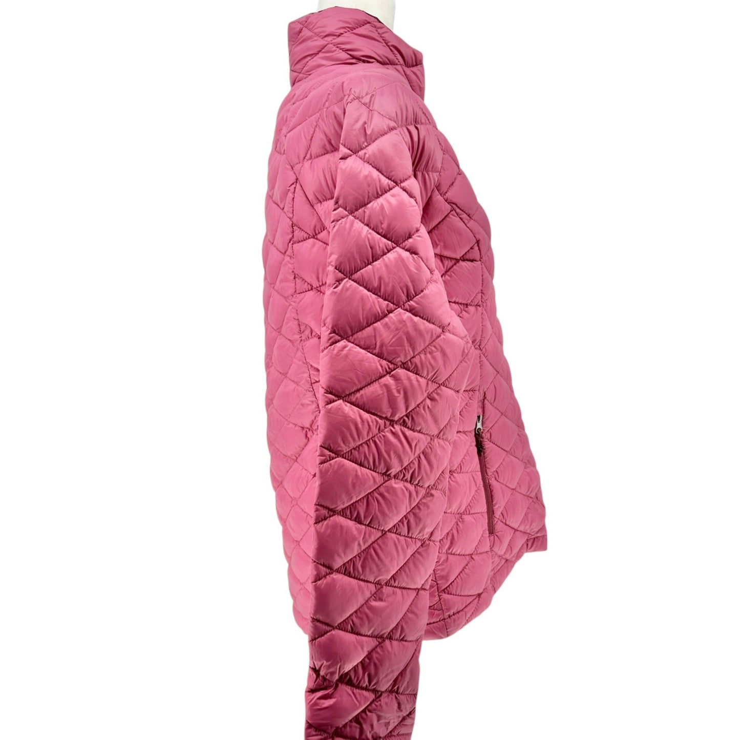 Free Country Quilted Puffer Jacket Womens M Pink Lightweight Packable with Sack