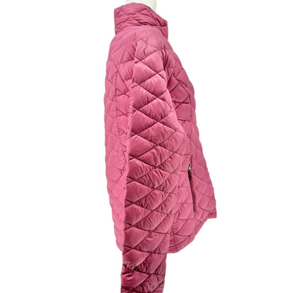 Free Country Quilted Puffer Jacket Womens M Pink Lightweight Packable with Sack