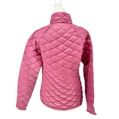 Free Country Quilted Puffer Jacket Womens M Pink Lightweight Packable with Sack