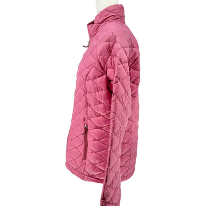 Free Country Quilted Puffer Jacket Womens M Pink Lightweight Packable with Sack