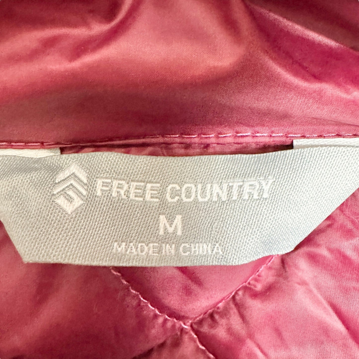 Free Country Quilted Puffer Jacket Womens M Pink Lightweight Packable with Sack