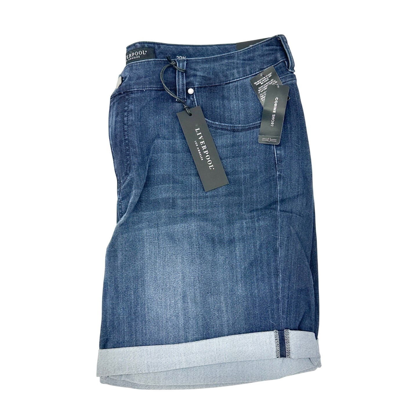Liverpool Denim Corine Short Womens 20W Westport Wash Stretch Cuffed Hem Pockets