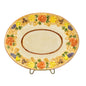 Handpainted Ceramic Harvest Design Platter  9 X 7 Oval Fall Thanksgiving Decor