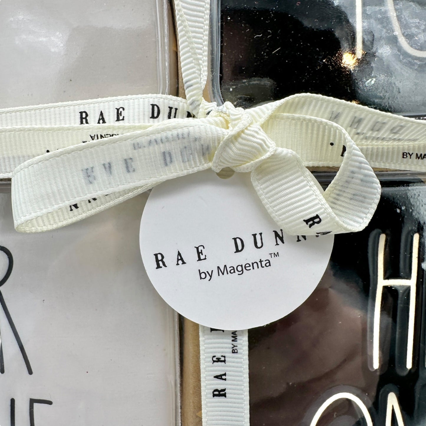 Rae Dunn By Magenta Ceramic Wedding Coaster Set Of 4 With Sentiments Black White