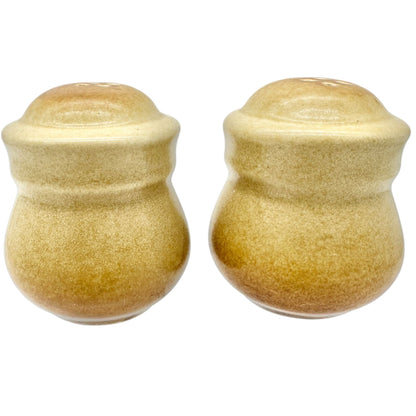 Vintage Ceramic Salt and Pepper Shakers Brown Ombre Glaze Retro Tableware 3"H