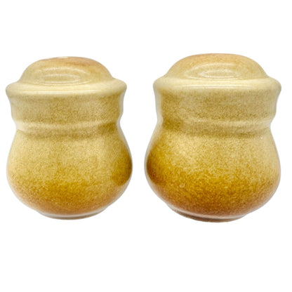 Vintage Ceramic Salt and Pepper Shakers Brown Ombre Glaze Retro Tableware 3"H