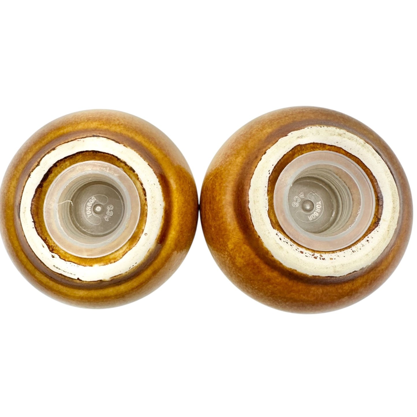 Vintage Ceramic Salt and Pepper Shakers Brown Ombre Glaze Retro Tableware 3"H
