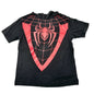 Spider-Man Miles Morales Kids Hoodie T-Shirt Size 10/12 Black Red SS Cotton