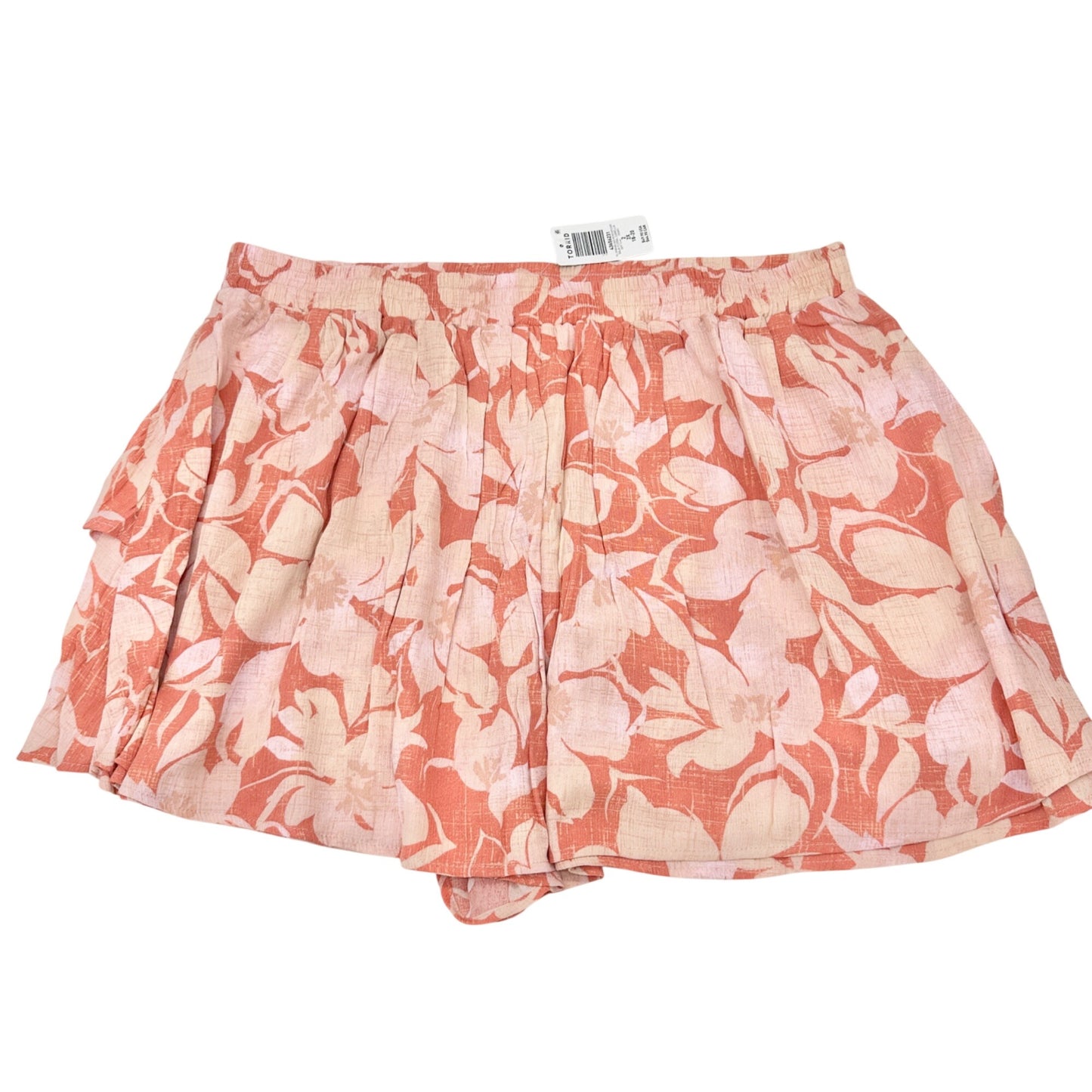 Torrid Baja Camellia Skort Womens 2X 18-20 High-Rise Ruffle Shades of Pink Gauze
