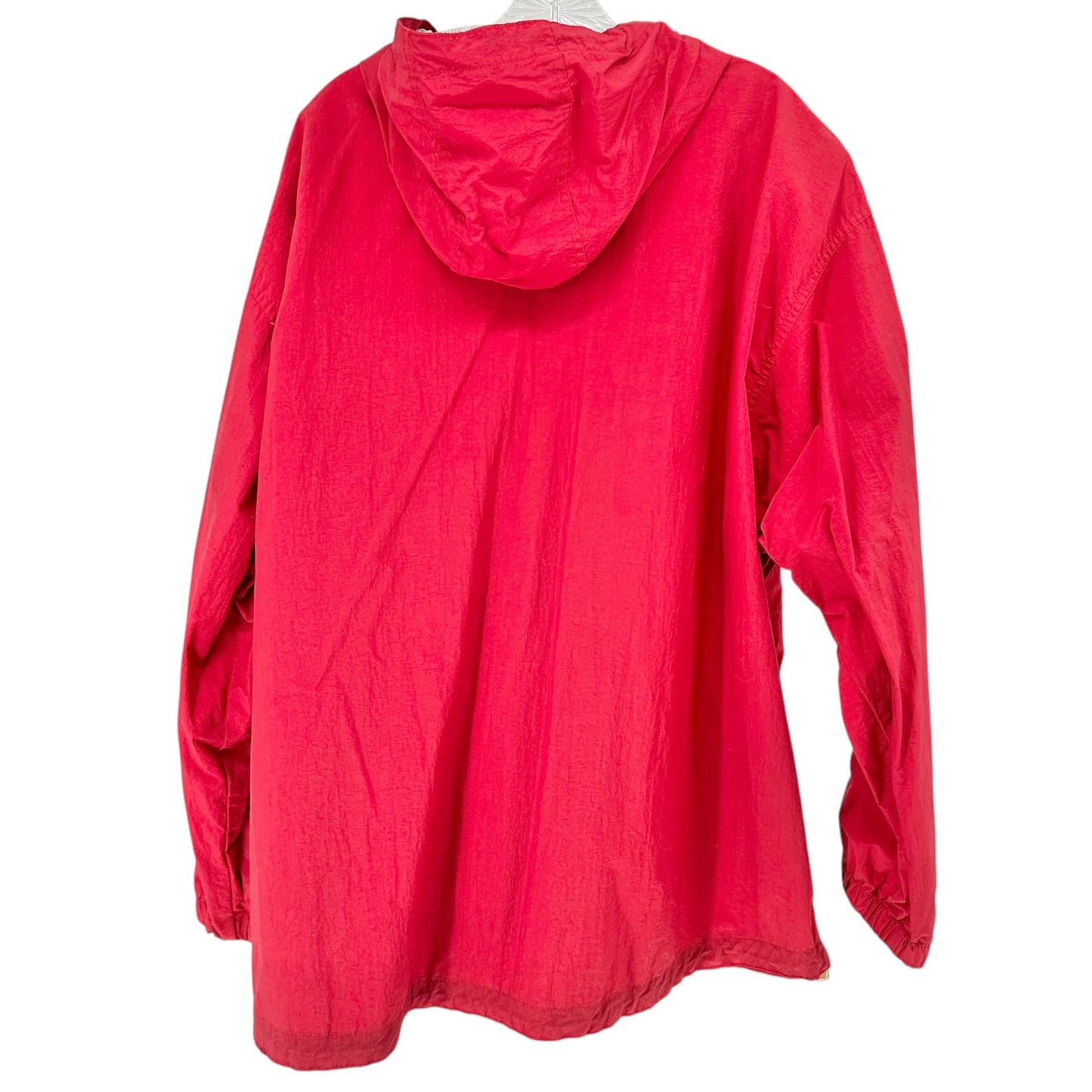 Venezia Sport Hooded Windbreaker Jacket Womens 26/28 Red Zip-Up Lightweight