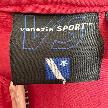 Venezia Sport Hooded Windbreaker Jacket Womens 26/28 Red Zip-Up Lightweight