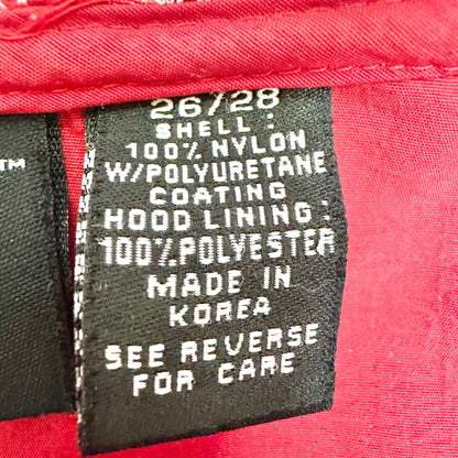 Venezia Sport Hooded Windbreaker Jacket Womens 26/28 Red Zip-Up Lightweight
