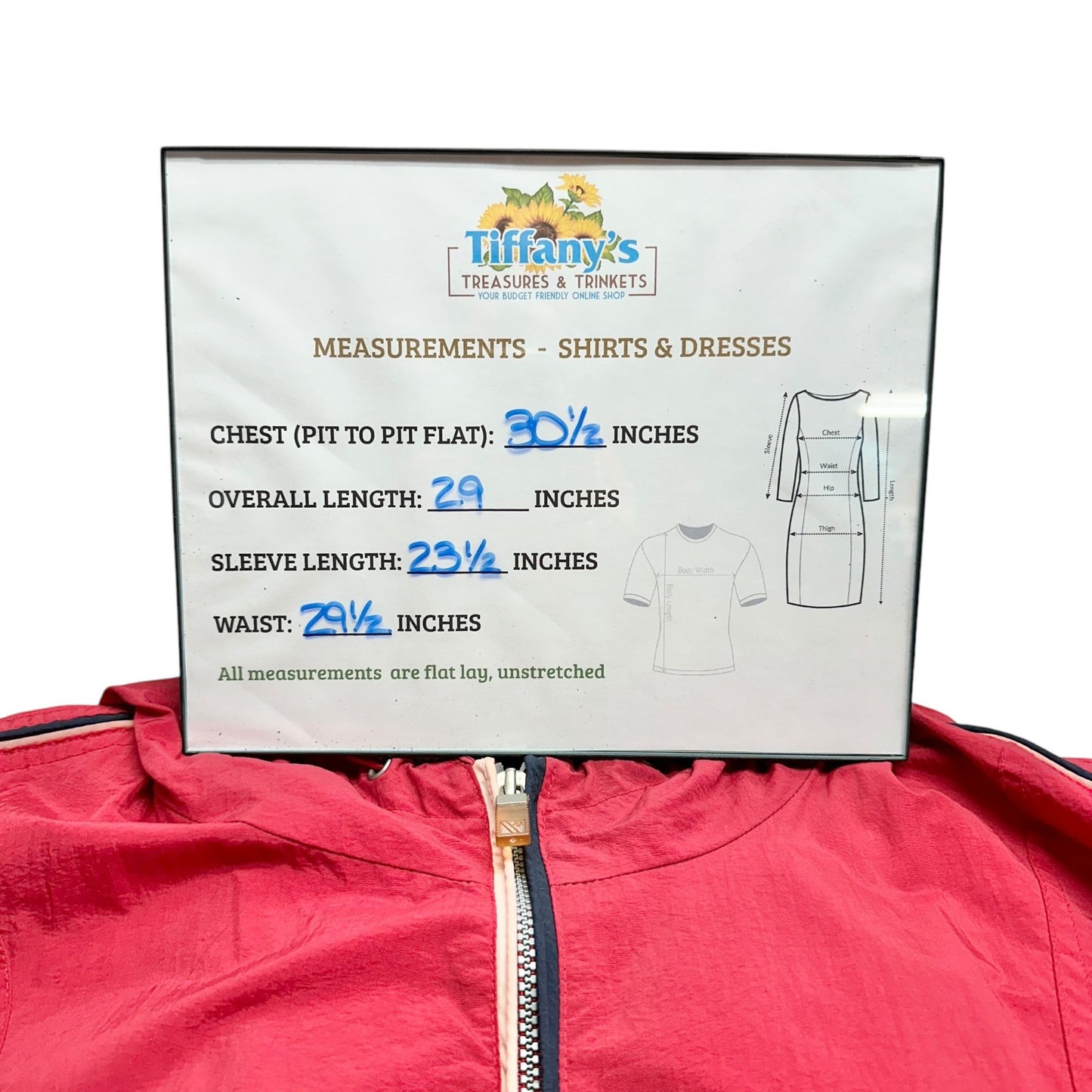 Venezia Sport Hooded Windbreaker Jacket Womens 26/28 Red Zip-Up Lightweight