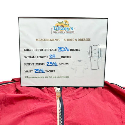 Venezia Sport Hooded Windbreaker Jacket Womens 26/28 Red Zip-Up Lightweight
