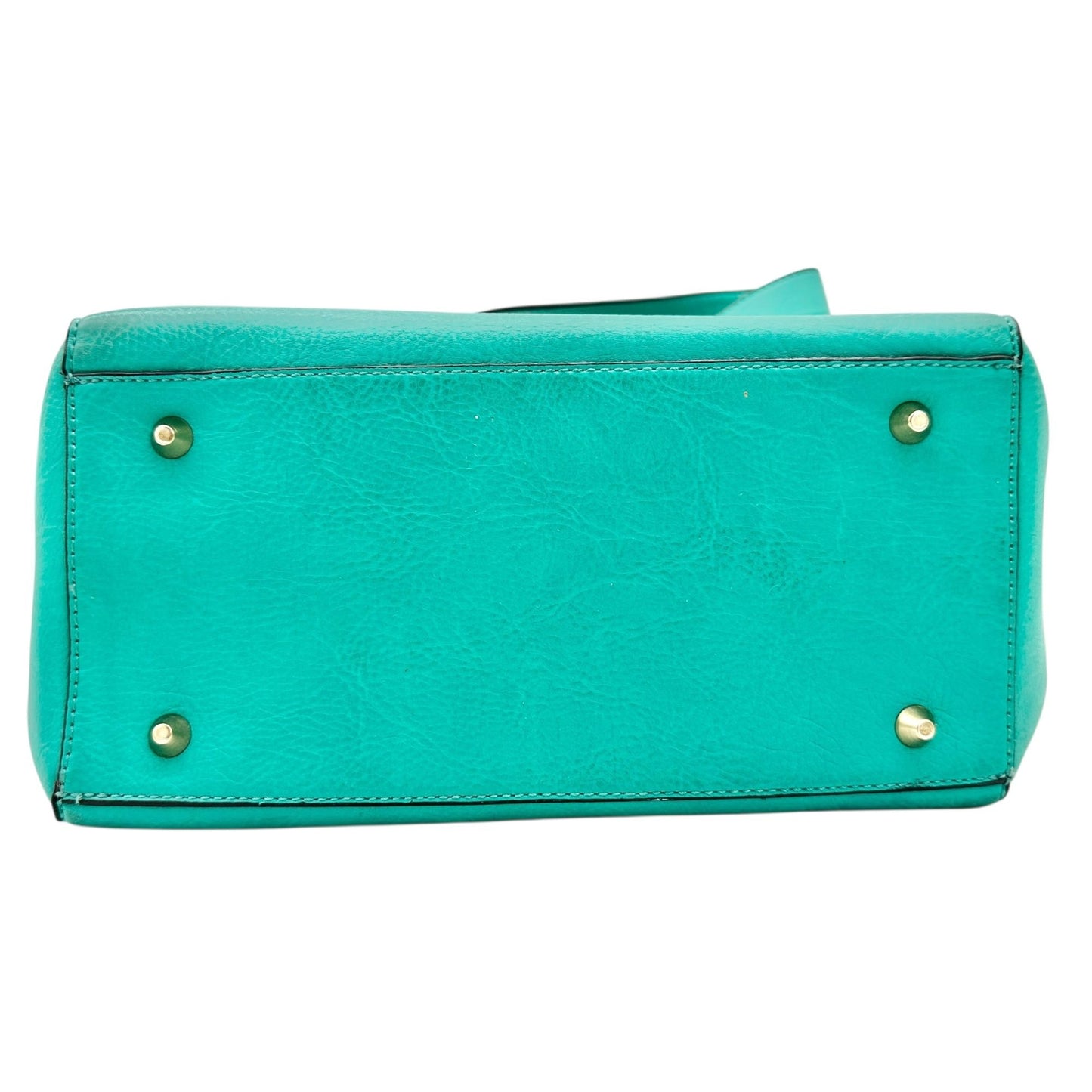 Charming Charlie Shoulder Bag Seafoam with Gold Chain Accents Striped Interior