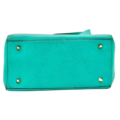 Charming Charlie Shoulder Bag Seafoam with Gold Chain Accents Striped Interior