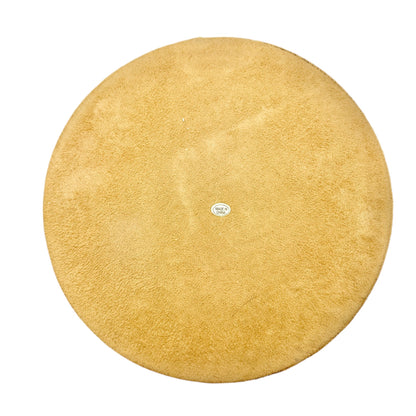 Sheepskin and Suede Round Storage Container 9” Dia x 6” H