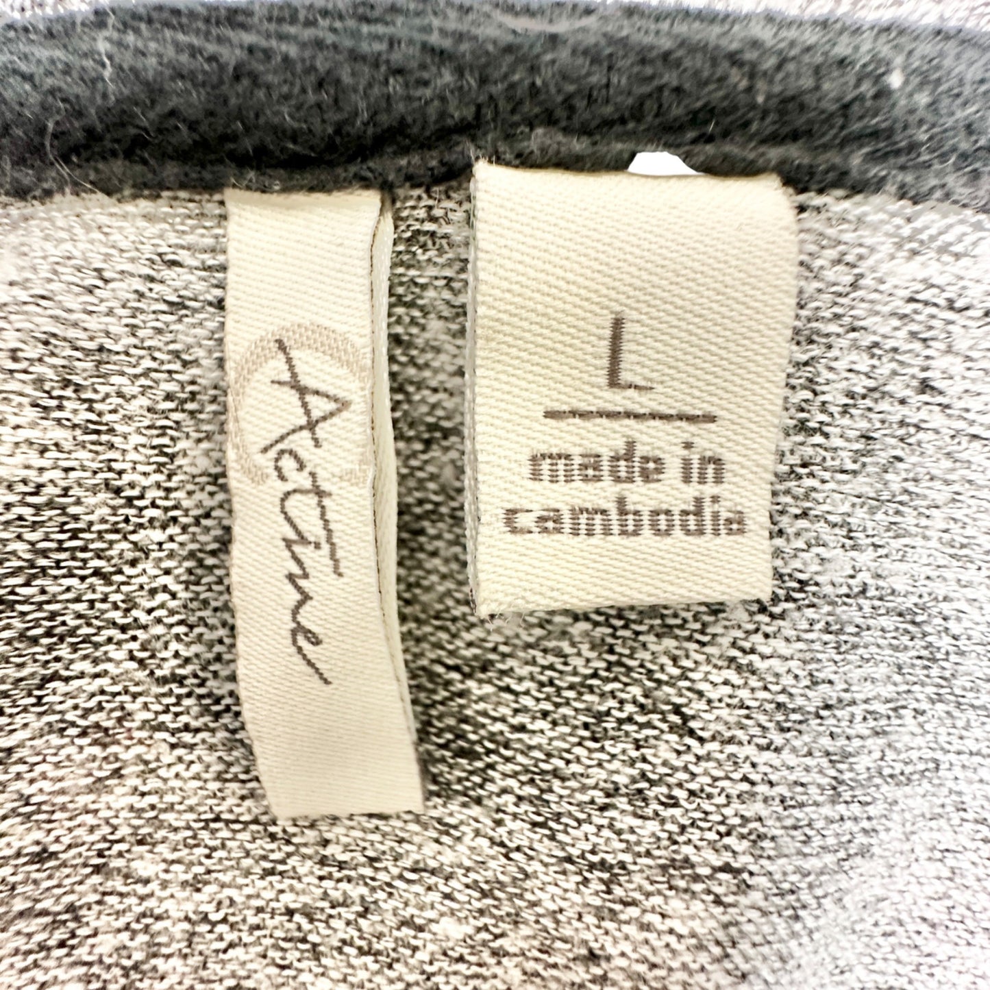 Cato Active Hooded Pullover Top Womens L Striped Gray and Black LS Soft Cozy
