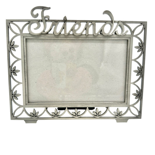 Fetco "Friends" Home Decor Metal Picture Frame 4x6 Vintage Style Floral Design