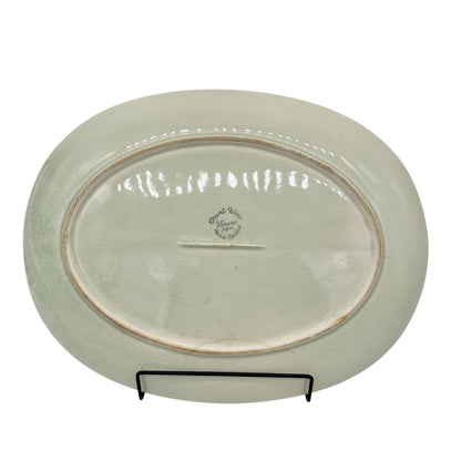 Orient Ware Verano Hand Painted Oval Ceramic Platter Leaf Design 14x11 Vtg Japan