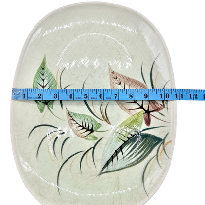 Orient Ware Verano Hand Painted Oval Ceramic Platter Leaf Design 14x11 Vtg Japan