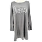 Cacique Sleep Shirt Womens 26/28 Gray Don't Quit Your Day Dream Soft Cotton Poly