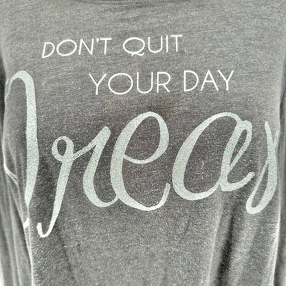 Cacique Sleep Shirt Womens 26/28 Gray Don't Quit Your Day Dream Soft Cotton Poly