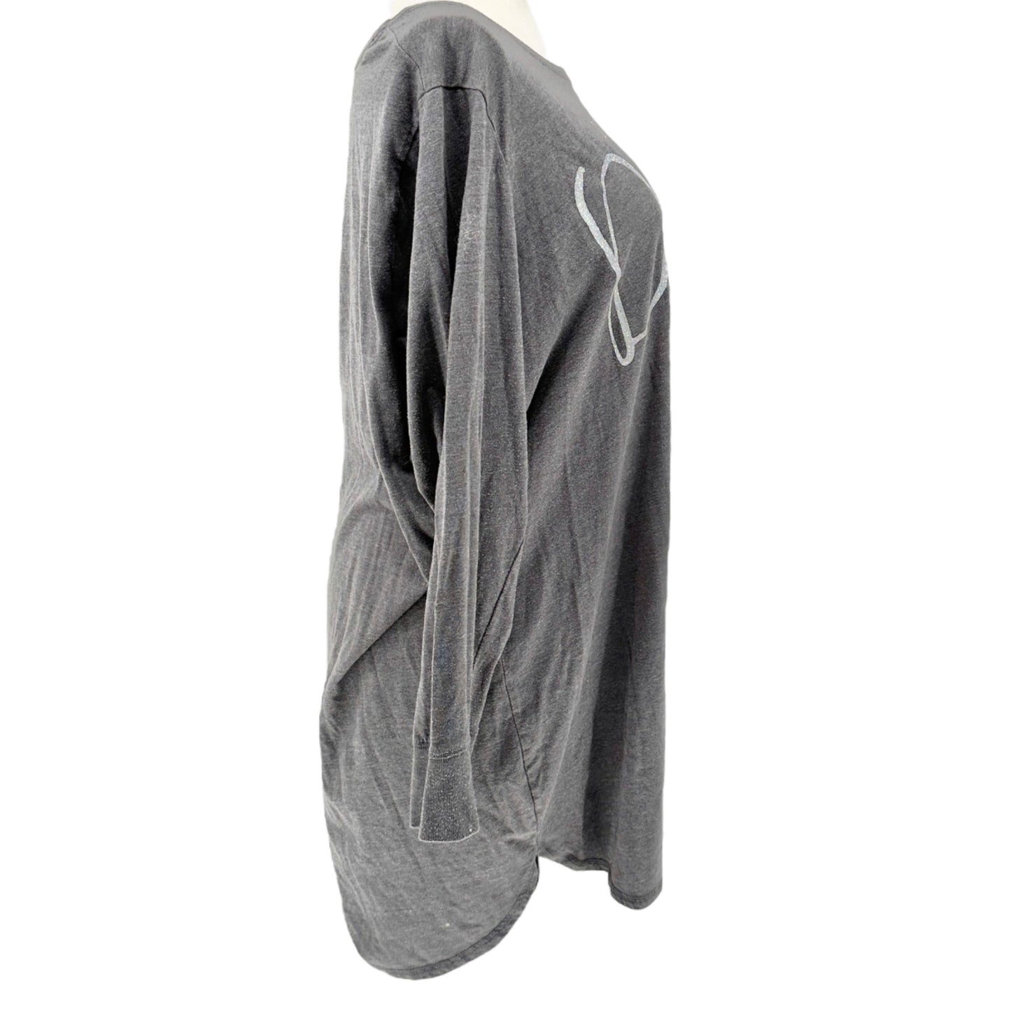 Cacique Sleep Shirt Womens 26/28 Gray Don't Quit Your Day Dream Soft Cotton Poly
