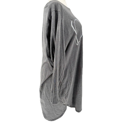 Cacique Sleep Shirt Womens 26/28 Gray Don't Quit Your Day Dream Soft Cotton Poly