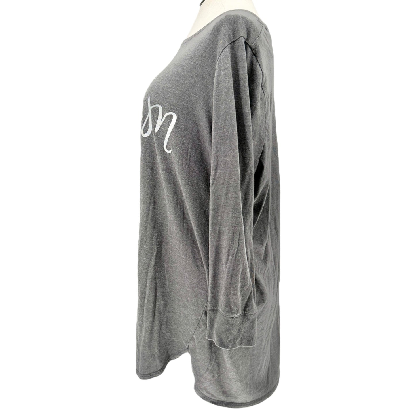 Cacique Sleep Shirt Womens 26/28 Gray Don't Quit Your Day Dream Soft Cotton Poly